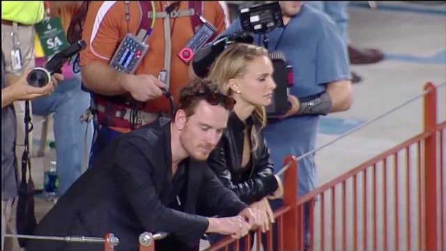 Natalie Portman and Michael Fassbender at Texas/Baylor Natalie Portman and Michael Fassbender at Texas/Baylor