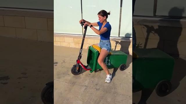 Transforming a dumpster into a street scooter Transforming a dumpster into a street scooter