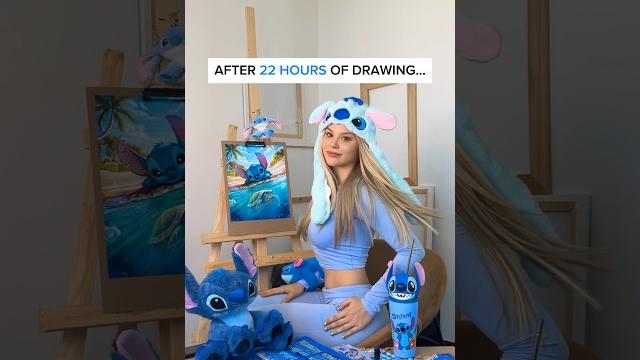 DRAWING, BUT I CAN ONLY USE ART SUPPLIES WITH STITCH DID YOU FIND HIDDEN FLOWER? #stitch #art DRAWING, BUT I CAN ONLY USE ART SUPPLIES WITH STITCH DID YOU FIND HIDDEN FLOWER? #stitch #art