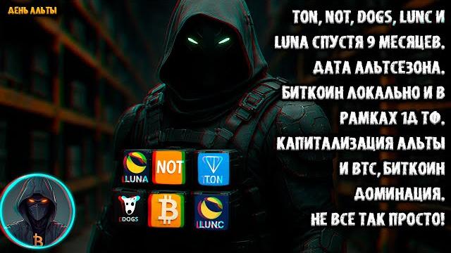 TON , NOT, DOGS, LUNC и LUNA спустя 9 месяцев. Капитализация и доминация. Биткоин 4ч ТФ + 1д ТФ TON , NOT, DOGS, LUNC и LUNA спустя 9 месяцев. Капитализация и доминация. Биткоин 4ч ТФ + 1д ТФ