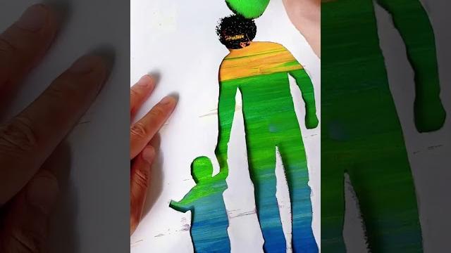 Father's Day is coming soon to draw a painting for him to thank him for his dedication to this f Father's Day is coming soon to draw a painting for him to thank him for his dedication to this f