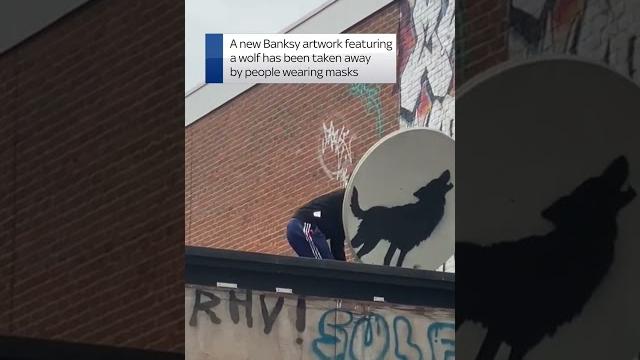 Watch moment Banksy artwork was taken Watch moment Banksy artwork was taken