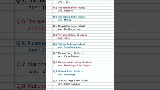 10 Important Simple India GK | Quiz General Knowledge GK Questions Answers INDIA #knowledge #shorts 10 Important Simple India GK | Quiz General Knowledge GK Questions Answers INDIA #knowledge #shorts