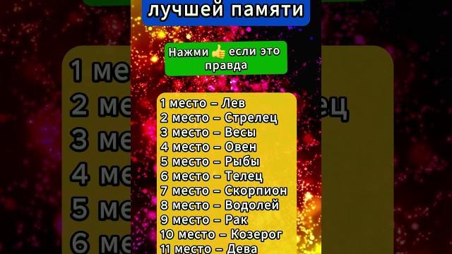 Обладатели лучшей памяти по знаку зодиака Обладатели лучшей памяти по знаку зодиака