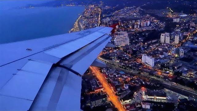 Вечерний взлет из Сочи A320 Red Wings Вечерний взлет из Сочи A320 Red Wings