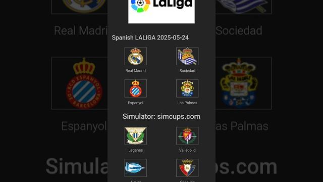 La Liga Predictions 2025-05-24 | Real Madrid, Sociedad, Espanyol & More | Match Simulation La Liga Predictions 2025-05-24 | Real Madrid, Sociedad, Espanyol & More | Match Simulation