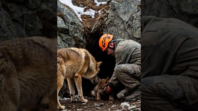 A Tiny Snow Wolf Pup Trapped Inside a Cave Rescued by a Man! #animals #rescue #humanity A Tiny Snow Wolf Pup Trapped Inside a Cave Rescued by a Man! #animals #rescue #humanity