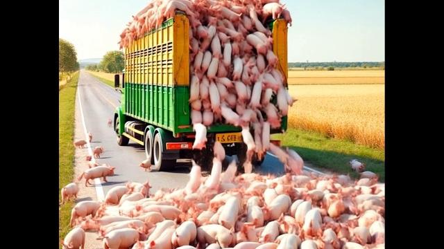 large scale escape of Pigs #farming #pigs large scale escape of Pigs #farming #pigs