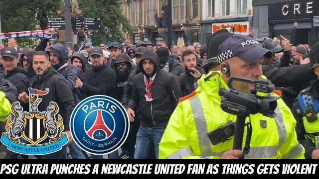 PSG Ultras FULL INVASION FOOTAGE in Newcastle unfortunately turns AGGRESSIVE WITH FANS !!!!! PSG Ultras FULL INVASION FOOTAGE in Newcastle unfortunately turns AGGRESSIVE WITH FANS !!!!!