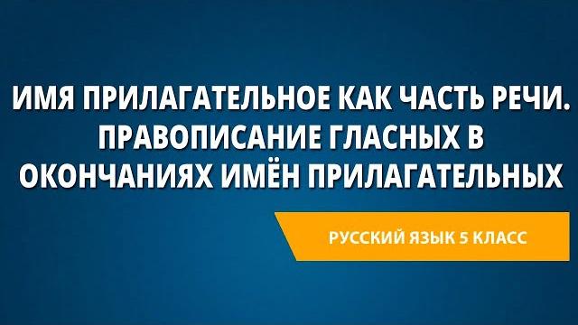 Имя прилагательное как часть речи. Правописание гласных в окончаниях имён прилагательных Имя прилагательное как часть речи. Правописание гласных в окончаниях имён прилагательных