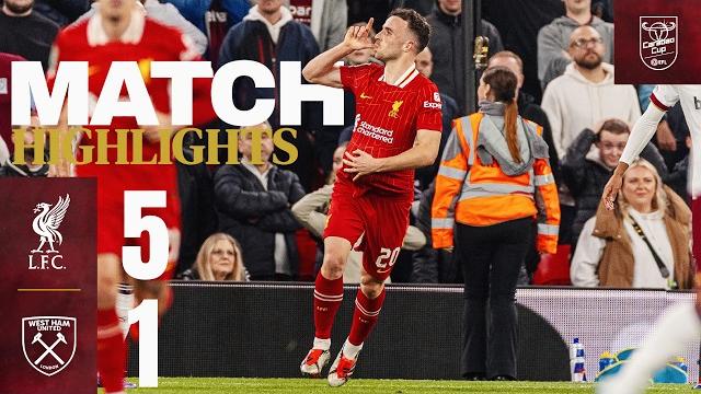 Jota, Salah & Gakpo score in FIVE goal win! | Liverpool 5-1 West Ham | Carabao Cup Highlights Jota, Salah & Gakpo score in FIVE goal win! | Liverpool 5-1 West Ham | Carabao Cup Highlights