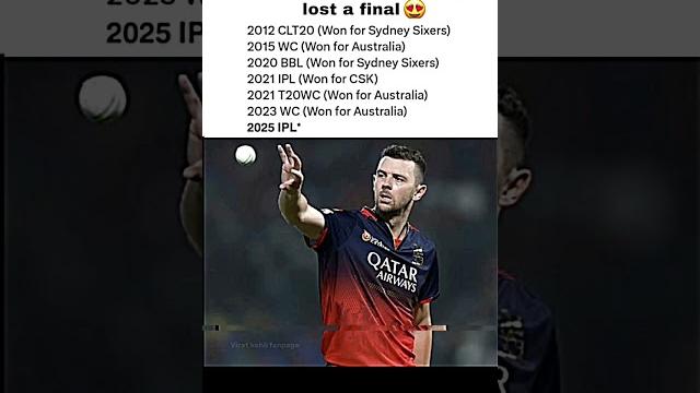 Josh Hazlewood has never lost a final... EVER Josh Hazlewood has never lost a final... EVER