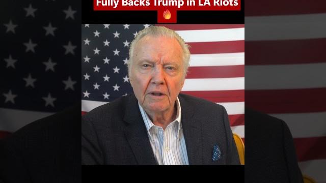 Hollywood actor Jon Voight shows full support to US President Donald Trump in Los Angeles Riots. Hollywood actor Jon Voight shows full support to US President Donald Trump in Los Angeles Riots.