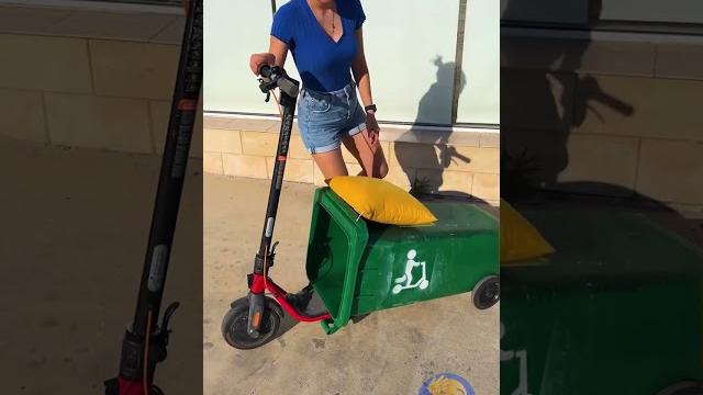 Cruising On The Street In My Trash Bin Scooter Cruising On The Street In My Trash Bin Scooter