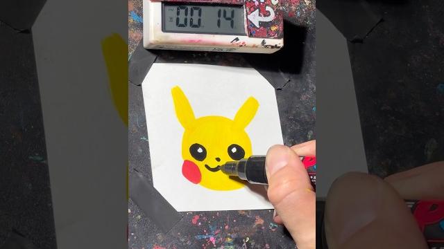 【ASMR】Drawing Pikachu in 40 Sec 【ASMR】Drawing Pikachu in 40 Sec