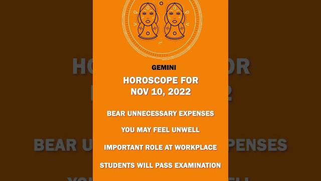 #Gemini | #Horoscope | November 10, 2022 #Gemini | #Horoscope | November 10, 2022