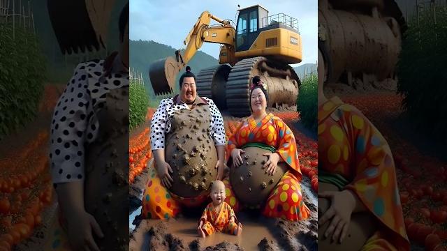Evolution of cat:Sumo wrestler & woman sitting on dirty road with B excavator #cat#cute#love#shorts Evolution of cat:Sumo wrestler & woman sitting on dirty road with B excavator #cat#cute#love#shorts