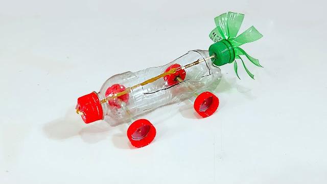 Make propeller cars from plastic bottles | Rubber band powered car | Science project Make propeller cars from plastic bottles | Rubber band powered car | Science project