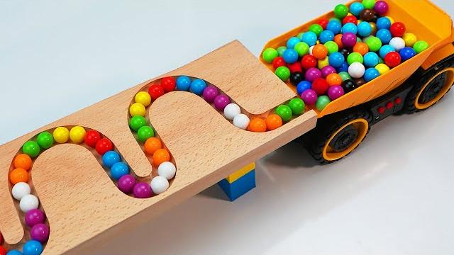 Marble Run Race HABA Slope & Retro Makita Truck, Garbage Truck Long Version #001 Marble Run Race HABA Slope & Retro Makita Truck, Garbage Truck Long Version #001