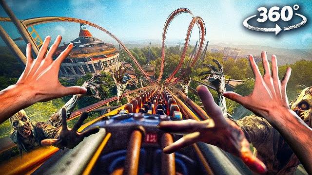 360 HORROR ROLLER COASTER in ABANDONED PARK 4K VR 360 Video 360 HORROR ROLLER COASTER in ABANDONED PARK 4K VR 360 Video