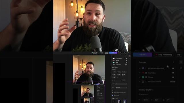 Yea you can just record YouTube video in 16x9 and short form 9x16 at the same time #streamingtips Yea you can just record YouTube video in 16x9 and short form 9x16 at the same time #streamingtips