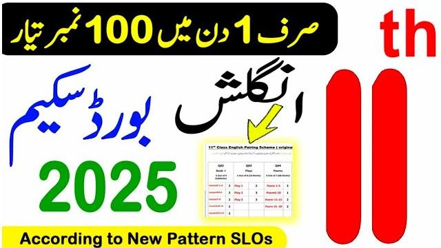 1st Year English Pairing Scheme 2025 || 11th Class English Paper Scheme 2025 | English | 11th Class 1st Year English Pairing Scheme 2025 || 11th Class English Paper Scheme 2025 | English | 11th Class