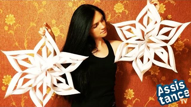 Объемная СНЕЖИНКА из бумаги / НОВОГОДНИЕ ПОДЕЛКИ Объемная СНЕЖИНКА из бумаги / НОВОГОДНИЕ ПОДЕЛКИ