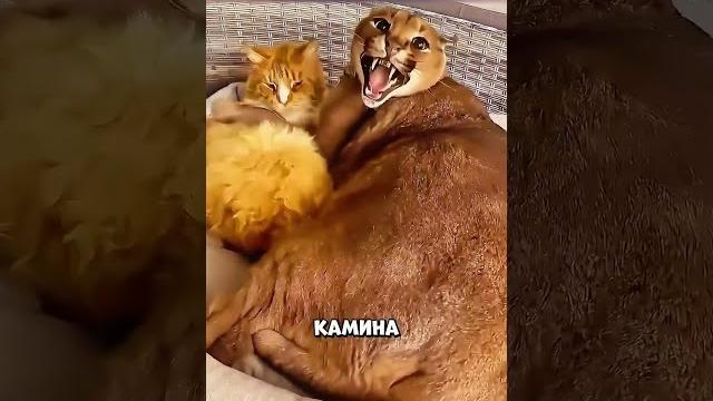 ХИЩНЫЙ КАРАКАЛ ЗАВЕЛ КОТЯТ ОТ КОШЕЧКИ ХИЩНЫЙ КАРАКАЛ ЗАВЕЛ КОТЯТ ОТ КОШЕЧКИ