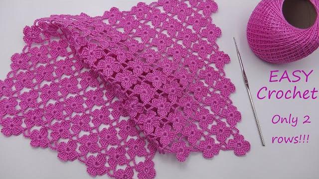 Обалденный УЗОР КРЮЧКОМ всего 2 ряда!!! легкое ВЯЗАНИЕ для новичков EASY Crochet for beginners Обалденный УЗОР КРЮЧКОМ всего 2 ряда!!! легкое ВЯЗАНИЕ для новичков EASY Crochet for beginners