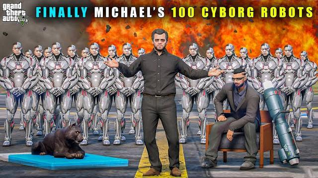 GTA 5 : MICHAEL POWERFUL 100 CYBORG ROBOT ARMY || BB GAMING GTA 5 : MICHAEL POWERFUL 100 CYBORG ROBOT ARMY || BB GAMING