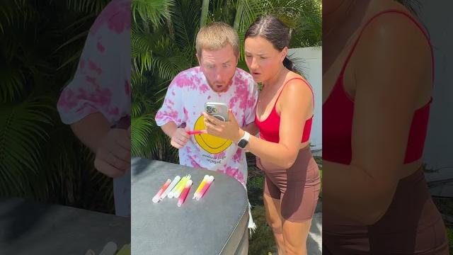 The SECRET of HOT GLOW STICKS #shorts #khamitovy #martaandrustam The SECRET of HOT GLOW STICKS #shorts #khamitovy #martaandrustam