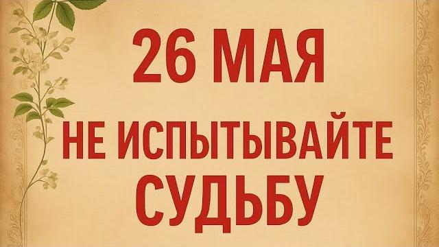 26 Мая - Тяжёлый день. Не испытывайте судьбу. 26 Мая - Тяжёлый день. Не испытывайте судьбу.