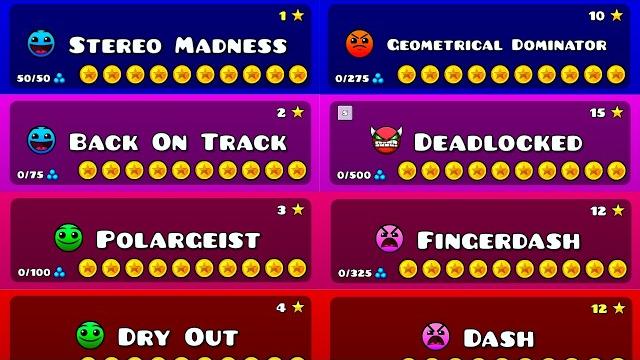 All Geometry Dash Levels with 10 Coins! All Geometry Dash Levels with 10 Coins!