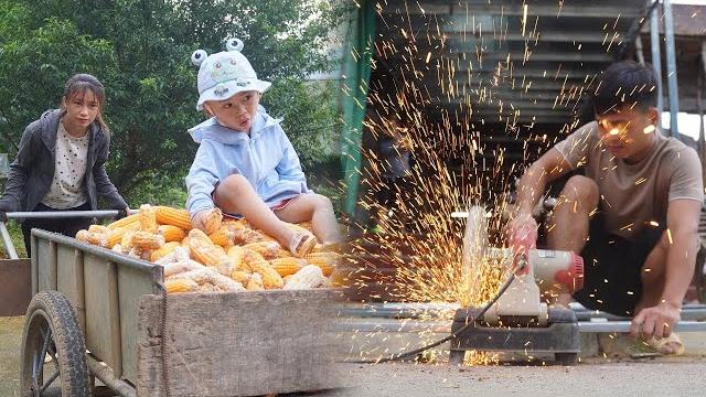 Huong comes home to visit his children and harvest corn- Binh works as a hired laborer to make money Huong comes home to visit his children and harvest corn- Binh works as a hired laborer to make money