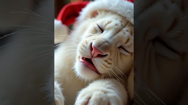 Majestic White Lion - Cute Christmas Moment! Majestic White Lion - Cute Christmas Moment!