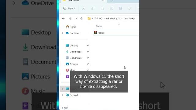Windows 11 - RAR/ ZIP-file tip #shorts Windows 11 - RAR/ ZIP-file tip #shorts