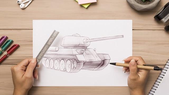 Как нарисовать танк? Смотрите пошаговый видео-урок! Как нарисовать танк? Смотрите пошаговый видео-урок!