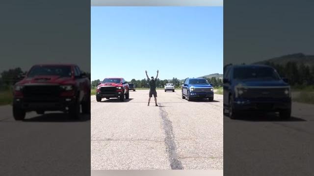 Ford F-150 Lightning vs Ram TRX Quarter Mile Drag Race - Complete Video Coming Soon To TFLtruck! Ford F-150 Lightning vs Ram TRX Quarter Mile Drag Race - Complete Video Coming Soon To TFLtruck!