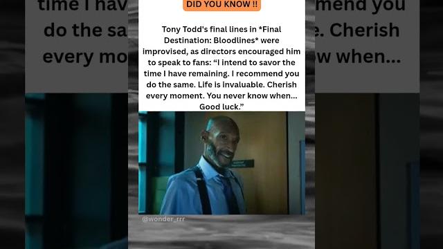 Tony Todd’s Unscripted Farewell: The Haunting Final Words That Defined Final Destination #shorts Tony Todd’s Unscripted Farewell: The Haunting Final Words That Defined Final Destination #shorts