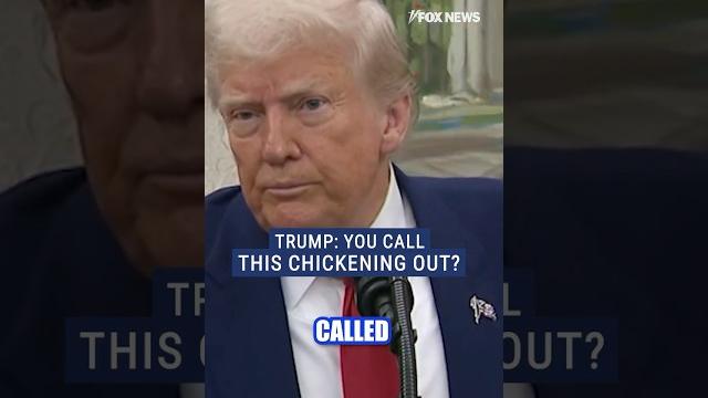 Trump fires back at reporter saying he 'chickened out' #foxnews #news #us #trump #shorts #tariffs Trump fires back at reporter saying he 'chickened out' #foxnews #news #us #trump #shorts #tariffs