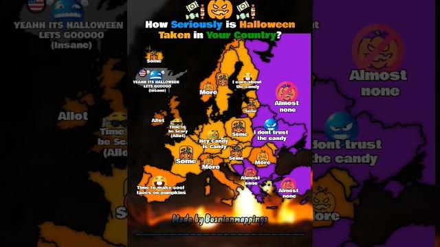 How Seriously is Halloween Taken in Your Country? #europe #mapping #geography #shorts #countries How Seriously is Halloween Taken in Your Country? #europe #mapping #geography #shorts #countries