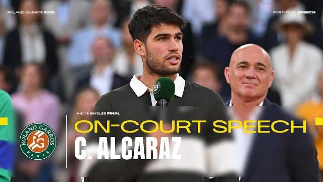 Carlos Alcaraz post-final speech | Roland-Garros 2025 Carlos Alcaraz post-final speech | Roland-Garros 2025