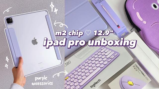 m2 ipad pro 12.9" unboxing (silver) + apple pencil & accessories dream purple setup m2 ipad pro 12.9" unboxing (silver) + apple pencil & accessories dream purple setup