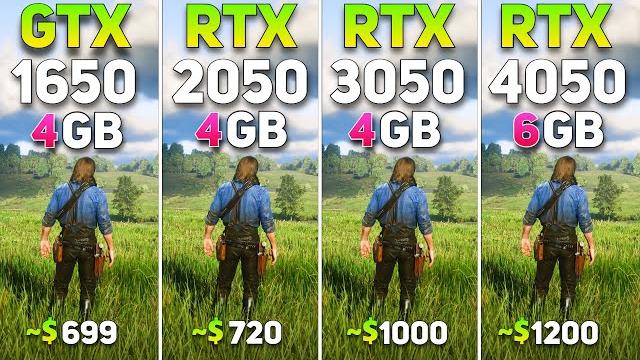 GTX 1650 vs RTX 2050 vs RTX 3050 vs RTX 4050 Laptop Gaming Benchmark // Test in 6 Games in 2024 GTX 1650 vs RTX 2050 vs RTX 3050 vs RTX 4050 Laptop Gaming Benchmark // Test in 6 Games in 2024