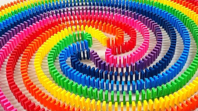 AMAZING Rainbow Dominoes! | Satisfying Domino Screen Link AMAZING Rainbow Dominoes! | Satisfying Domino Screen Link