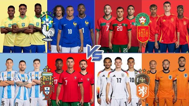 Brazil & France Morocco & Spain Argentina & Portugal Germany & Netherlands - Yamal Mbappe Brazil & France Morocco & Spain Argentina & Portugal Germany & Netherlands - Yamal Mbappe