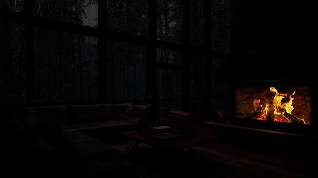 Fireplace And Rain Sound For Sleeping No Ads A Stress-Free Evening and Restful Night ️ Fireplace And Rain Sound For Sleeping No Ads A Stress-Free Evening and Restful Night ️
