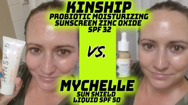 MyChelle Sun Shield Liquid Mineral Sunscreen VS️ Kinship Self Reflect Probiotic Moisturizing SPF MyChelle Sun Shield Liquid Mineral Sunscreen VS️ Kinship Self Reflect Probiotic Moisturizing SPF