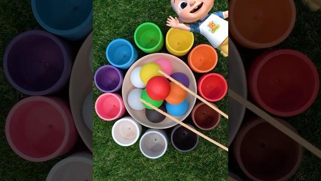 Colorful Balls in Cups! 🟡 #kidsvideo Colorful Balls in Cups! 🟡 #kidsvideo