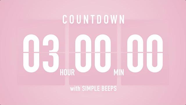 3 Hour Countdown Timer Flip Clock with Simple Beeps 3 Hour Countdown Timer Flip Clock with Simple Beeps